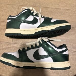 Nike Dunk Metallic Green & White Sneakers